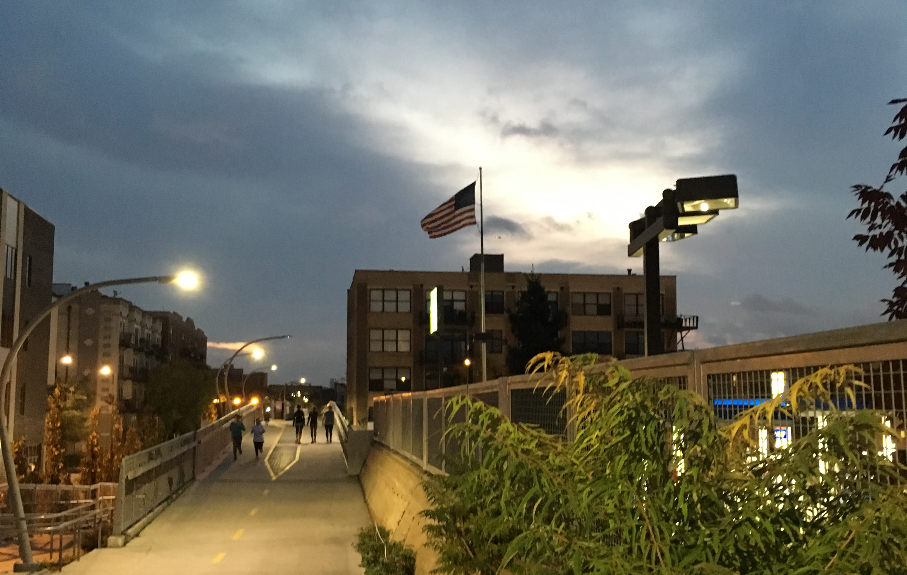 Clouds against raised trail.