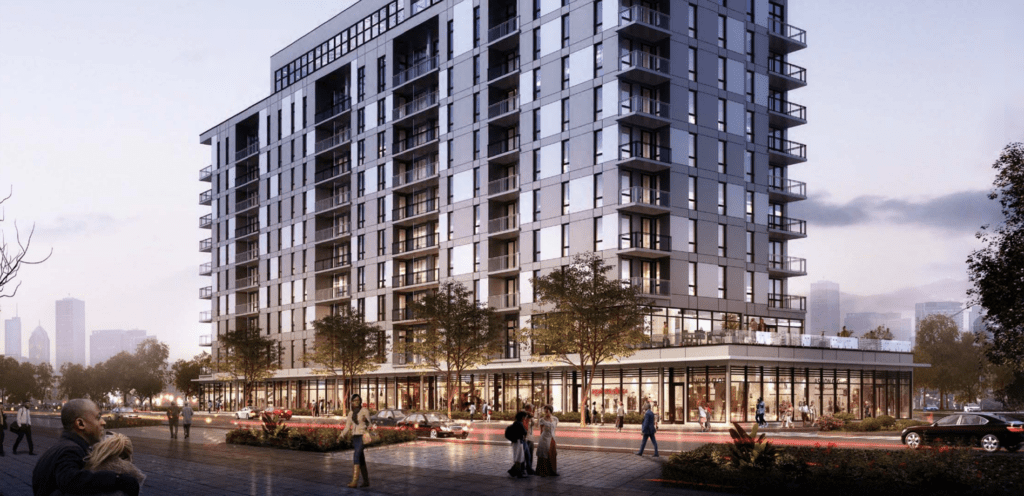 Apartment building profile.